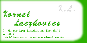 kornel laczkovics business card